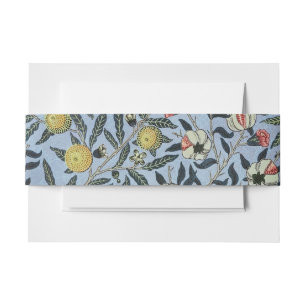 William Morris Vintage Pomegranate Fruit Pattern Invitation Belly Band