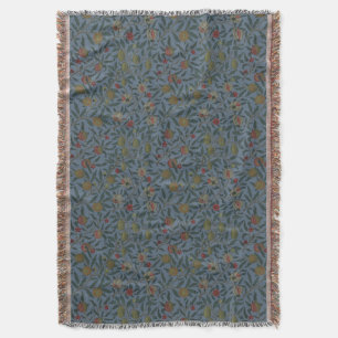 William Morris Vintage Pomegranate Pattern Throw Blanket