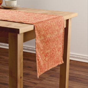 William Morris Vintage Poppy Flowers Foliage  Long Table Runner