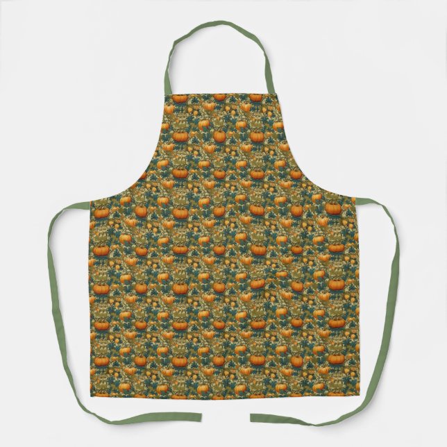 William Morris Vintage Pumpkin Patch Thanksgiving  Apron (Front)