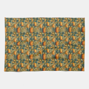 William Morris Vintage Pumpkin Patch Thanksgiving Tea Towel