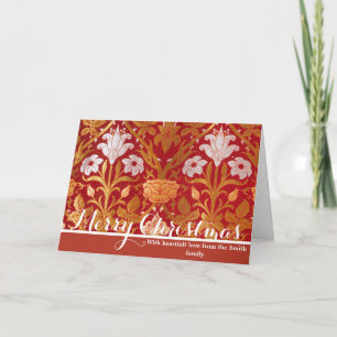 William Morris Vintage Rose & Lily Floral Pattern Holiday Card