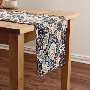 William Morris Vintage Severn Blue Floral Flowers Long Table Runner