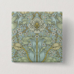 William Morris Vintage Spring thicket Floral Desig 15 Cm Square Badge
