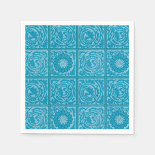 William Morris Vintage Square Blue Floral Pattern Napkin