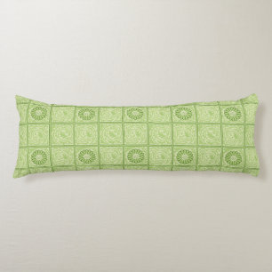 William Morris Vintage Square Green Floral Pattern Body Cushion