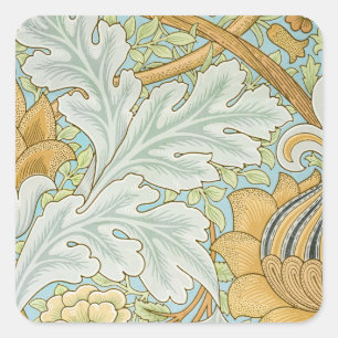 William Morris Vintage St James Acanthus Design Square Sticker