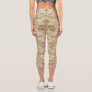 William Morris Vintage St James Acanthus Wallpaper Capri Leggings