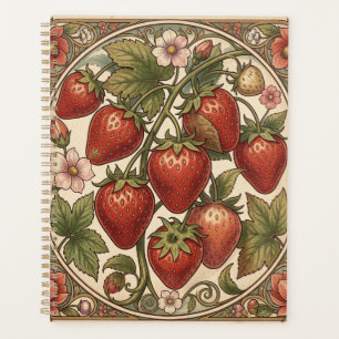 William Morris vintage strawberry Floral pattern Planner