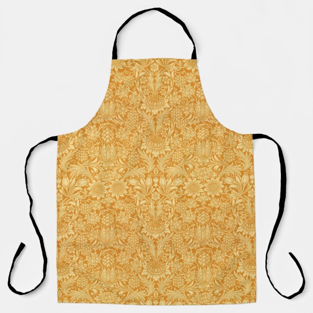 William Morris Vintage Sunflower Yellow Apron (Front)