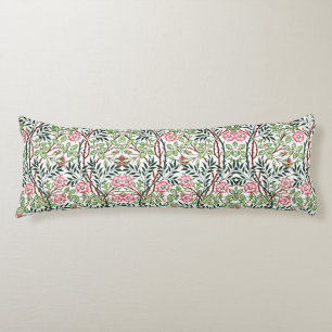 William Morris Vintage Sweet Briar Roses Foliage Body Cushion