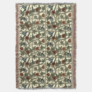 William Morris Vintage “Trellis” Pattern Throw Blanket