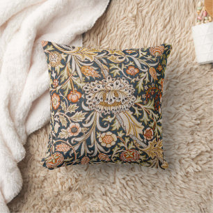 William Morris Vintage Trent Blue Floral Pattern Cushion