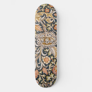 William Morris Vintage Trent Blue Floral Pattern Skateboard