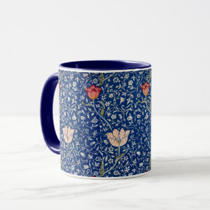 William Morris Vintage Tulip Floral Indigo Pattern Mug