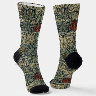 William Morris Vintage Tulip & Rose Floral Pattern Socks