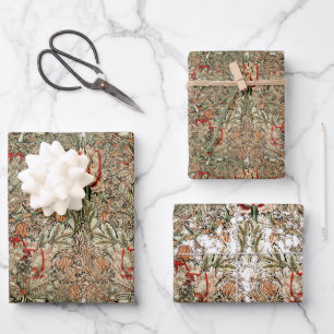 William * Morris Vintage Victorian Honeysuckle Wrapping Paper Sheet