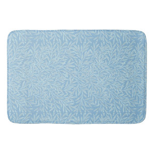 William Morris Vintage Willow Leaves Blue Light Bath Mat