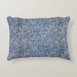 William Morris Vintage Willow Leaves Dark Blue   Decorative Cushion
