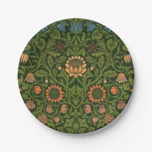 William Morris Violet and Columbine Art Rug Paper Plate