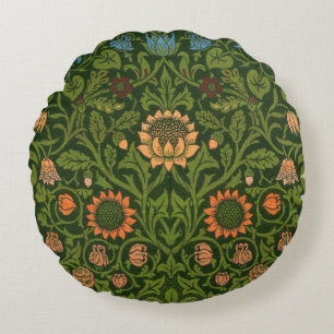 William Morris Violet and Columbine Art Rug Round Cushion