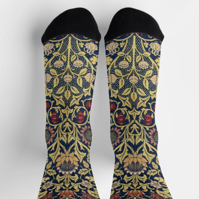 William Morris Violet and Columbine Art Socks (Top)
