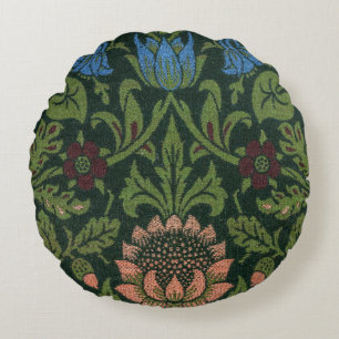 William Morris Violet and Columbine Round Cushion
