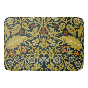 William Morris Violet Columbine Navy Floral Bath Mat