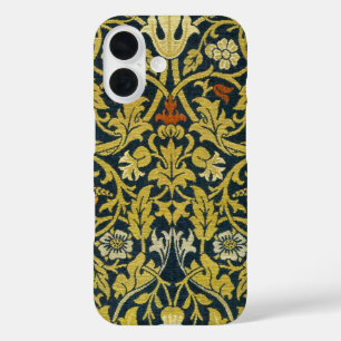 William Morris Violet Columbine Navy Floral iPhone 16 Case