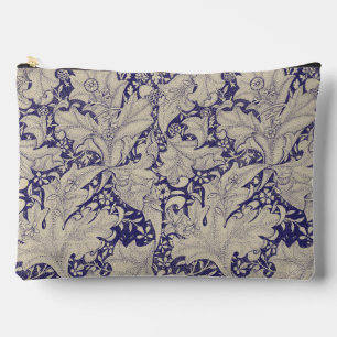 William Morris Wallflower floral blue damask Accessory Pouch