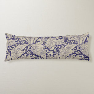 William Morris Wallflower floral blue damask  Body Cushion