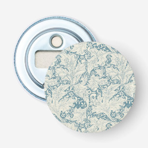 William Morris Wallflower floral blue damask Bottle Opener