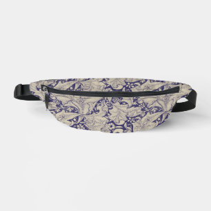 William Morris Wallflower floral blue damask  Bum Bags