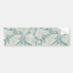 William Morris Wallflower floral blue damask  Bumper Sticker