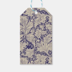 William Morris Wallflower floral blue damask  Gift Tags