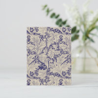 William Morris Wallflower floral blue damask