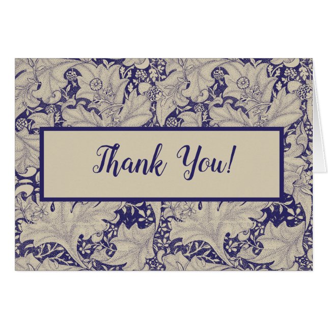 William Morris Wallflower Pattern Antique Blue (Front Horizontal)