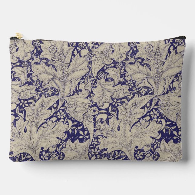 William Morris Wallflower Pattern Antique Blue Accessory Pouch (Front)