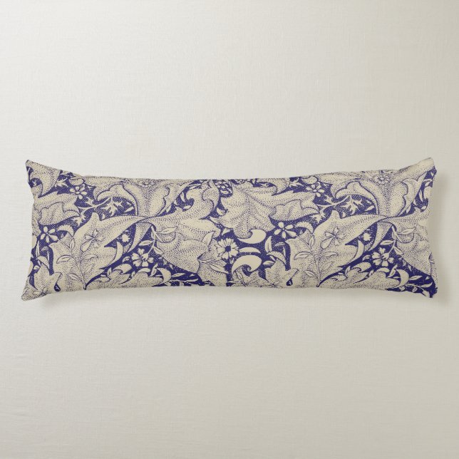 William Morris Wallflower Pattern Antique Blue Body Cushion (Front)