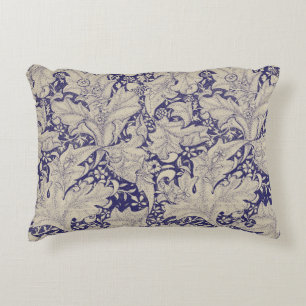 William Morris Wallflower Pattern Antique Blue Decorative Cushion