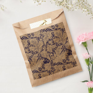 William Morris Wallflower Pattern Antique Blue Favour Bag