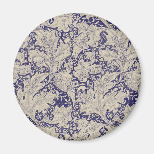 William Morris Wallflower Pattern Antique Blue Magnet