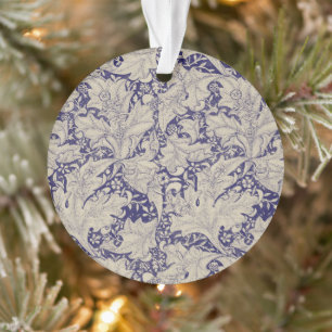 William Morris Wallflower Pattern Antique Blue Ornament