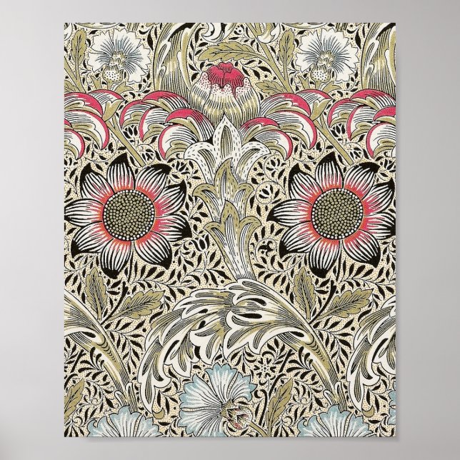 william morris wallpaper corncockle floral  poster (Front)