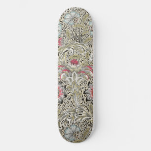 william morris wallpaper corncockle floral skateboard