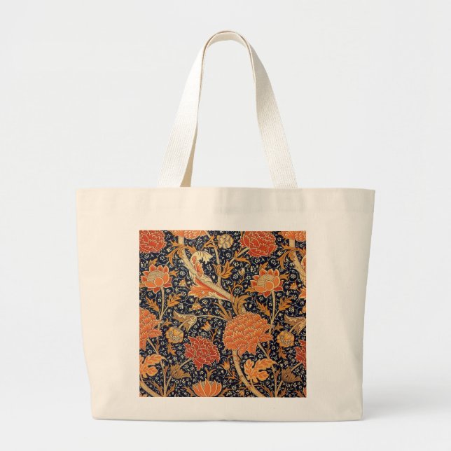 William Morris Wallpaper Cray Design Large Tote Bag (Front)