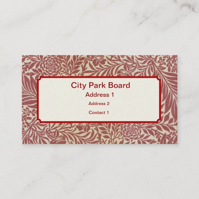 William Morris Wallpaper Designs Business Card (Front)