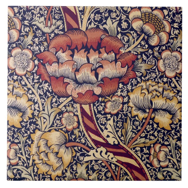 William Morris 'Wandle Chintz' Ceramic Tile (Front)