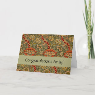 William Morris Wandle English Floral Damask Design Card