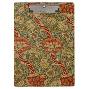William Morris Wandle English Floral Damask Design Clipboard
